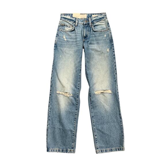 Cotton On:Jeans Womens 22 Storm Blue Rip Low Rise Straight Distressed Denim - Picture 1 of 14